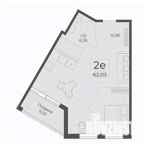 2-к квартира, строящийся дом, 62м2, 5/7 этаж