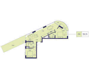 3-к квартира, вторичка, 92м2, 12/20 этаж