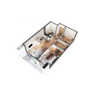 2-к квартира, строящийся дом, 65м2, 2/9 этаж