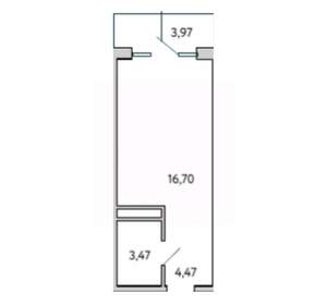 Студия квартира, вторичка, 29м2, 4/10 этаж