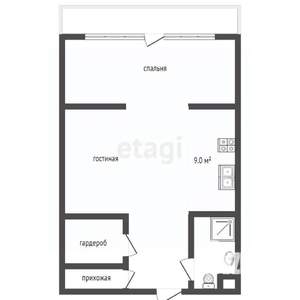 2-к квартира, вторичка, 51м2, 1/8 этаж