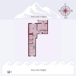 2-к квартира, вторичка, 70м2, 9/16 этаж