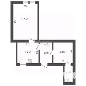 1-к квартира, вторичка, 37м2, 1/2 этаж