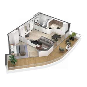 2-к квартира, строящийся дом, 74м2, 7/11 этаж