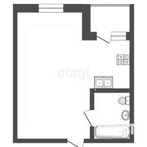 Студия квартира, вторичка, 38м2, 2/5 этаж