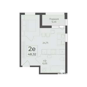 2-к квартира, вторичка, 48м2, 2/15 этаж