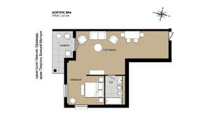 1-к квартира, вторичка, 57м2, 1/8 этаж