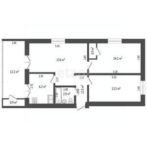 3-к квартира, вторичка, 71м2, 2/2 этаж