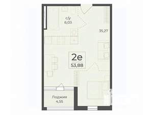 Студия квартира, строящийся дом, 54м2, 5/7 этаж