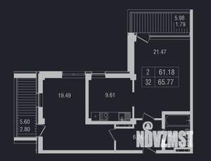 2-к квартира, вторичка, 66м2, 7/8 этаж