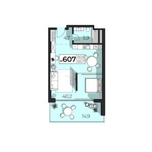 2-к квартира, строящийся дом, 66м2, 6/6 этаж