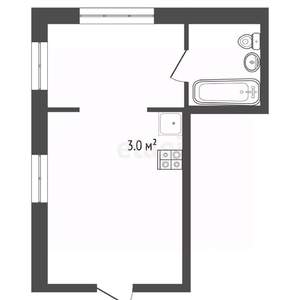 Студия квартира, вторичка, 30м2, 1/2 этаж