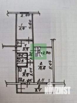 2-к квартира, вторичка, 49м2, 2/5 этаж