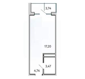 Студия квартира, вторичка, 29м2, 1/10 этаж