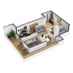 2-к квартира, строящийся дом, 52м2, 7/7 этаж