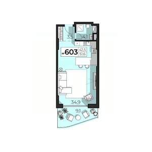 2-к квартира, вторичка, 52м2, 6/6 этаж