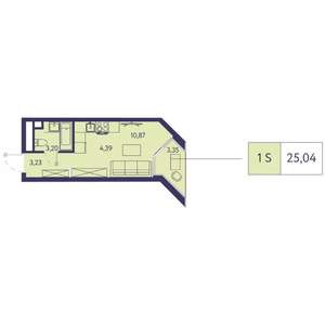 Студия квартира, вторичка, 25м2, 9/20 этаж