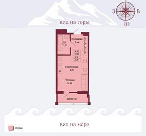 Студия квартира, вторичка, 31м2, 5/17 этаж