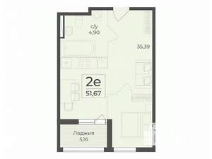 Студия квартира, строящийся дом, 52м2, 9/15 этаж