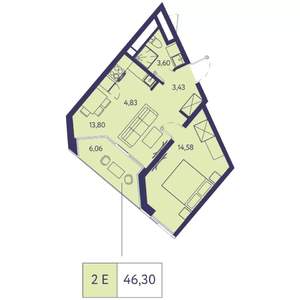 Студия квартира, вторичка, 32м2, 12/20 этаж