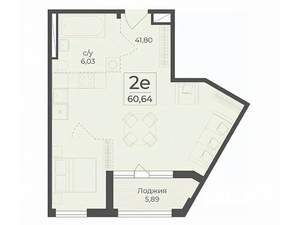 Студия квартира, вторичка, 61м2, 3/7 этаж