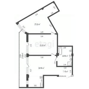 2-к квартира, вторичка, 97м2, 5/13 этаж