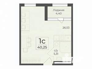 Студия квартира, строящийся дом, 40м2, 4/7 этаж