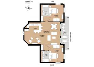 3-к квартира, вторичка, 128м2, 4/8 этаж