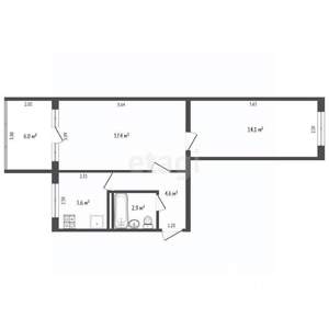 2-к квартира, вторичка, 48м2, 4/5 этаж