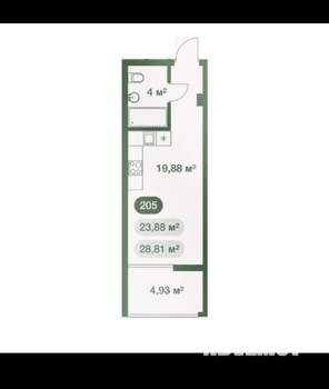 1-к квартира, вторичка, 30м2, 2/8 этаж