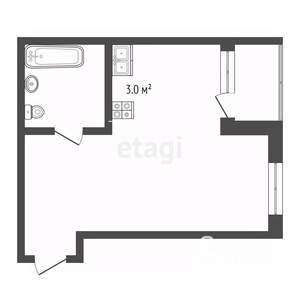 Студия квартира, сданный дом, 45м2, 6/8 этаж