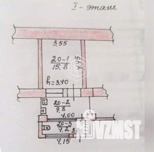 1-к квартира, вторичка, 30м2, 1/2 этаж