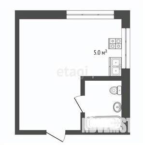 Студия квартира, вторичка, 21м2, 3/5 этаж