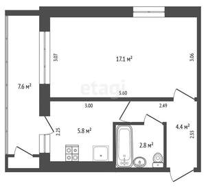 1-к квартира, вторичка, 30м2, 4/5 этаж