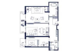 3-к квартира, вторичка, 147м2, 6/8 этаж