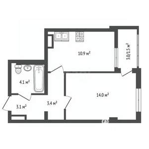 1-к квартира, вторичка, 35м2, 5/13 этаж