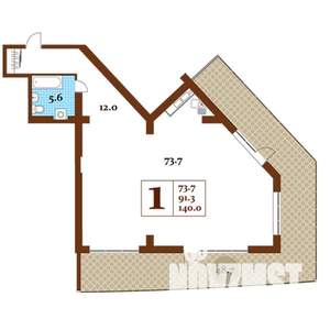 Студия квартира, вторичка, 140м2, 5/15 этаж