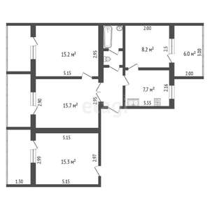 4-к квартира, вторичка, 92м2, 2/3 этаж