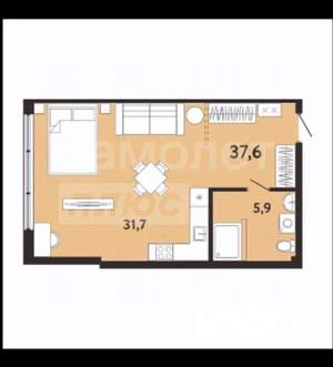 Студия квартира, вторичка, 38м2, 2/8 этаж