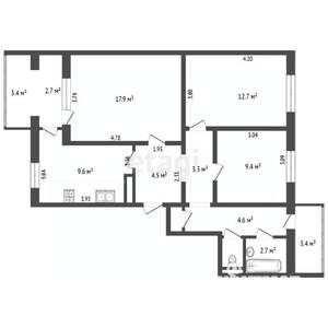 3-к квартира, вторичка, 73м2, 6/9 этаж