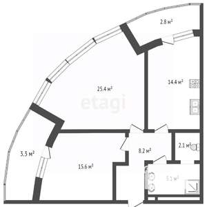 3-к квартира, вторичка, 82м2, 5/20 этаж
