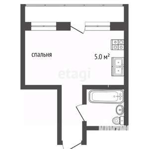 Студия квартира, вторичка, 45м2, 6/20 этаж