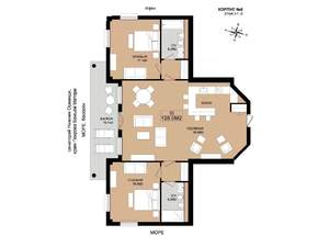 3-к квартира, строящийся дом, 128м2, 6/8 этаж