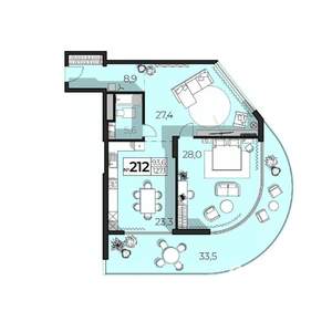 3-к квартира, строящийся дом, 127м2, 2/6 этаж