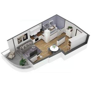 1-к квартира, строящийся дом, 43м2, 10/11 этаж