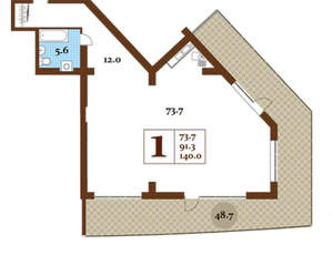 Студия квартира, вторичка, 140м2, 9/14 этаж