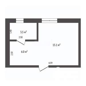 1-к квартира, вторичка, 25м2, 1/5 этаж