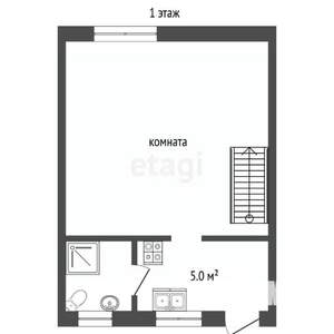 1-к квартира, вторичка, 19м2, 2/2 этаж