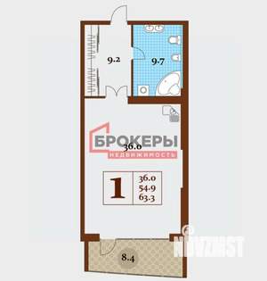 3-к квартира, вторичка, 63м2, 2/14 этаж