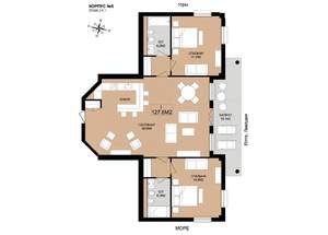 3-к квартира, строящийся дом, 128м2, 5/8 этаж